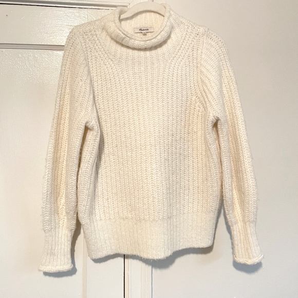 Madewell Oversized Chunky Knit Sweater in White - Picture 1 of 5